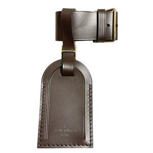 Louis Vuitton Dark Brown Leather Bag Tag